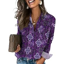 HOTOUCH Button Down Shirts for Women Long Sleeve Blouse Dressy Casual Business Work Tops with Pocket