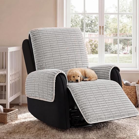 FUNNY FUZZY Recliner Chair Covers, Waterproof Recliner Cover for Pets 27.5"