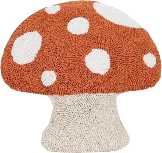 Mushroom Floor Pillow, Plush, Orange, 13.3in*12.9in