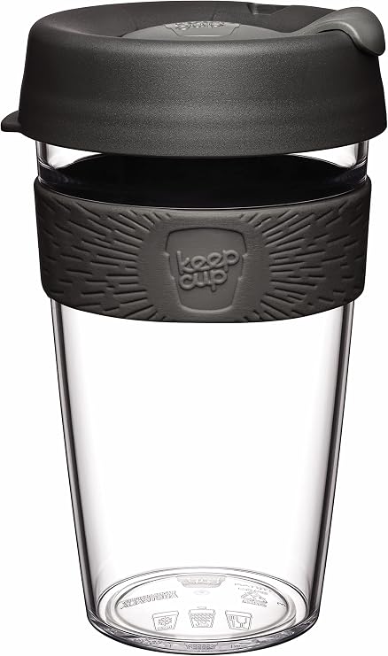 KeepCup Original, Lightweight Plastic Reusable Coffee Cup with Splashproof Sipper Lid - 16oz/454ml - Nitro