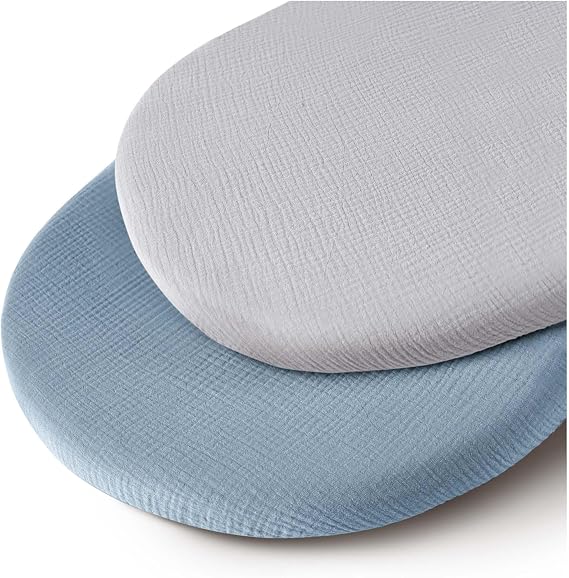 MairMore 2 Pack Muslin Baby Bassinet Sheets for Boys and Girls
