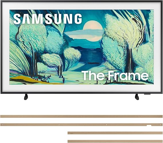 Samsung QN50LS03FAFXZA 50 Inch The Frame QLED 4K Art Mode Vision AI Smart TV with a VG-SCFA50TKB Customizable Bezel - Modern Teak (2025)
