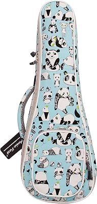 MUSIC FIRST Canvas PANDA ukulele case ukulele bag ukulele cover Ukulele backpack Ukulele Gig Bag 21 inch Soprano, PANDA