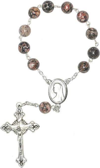 Gemstone Catholic Prayer One Decade Rosary - CHOOSE Pocket OR Auto (Hangs)