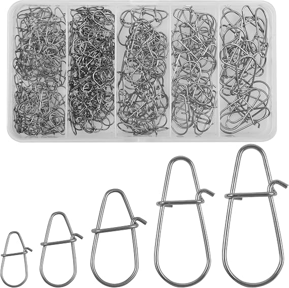 Crankbait Snaps Clips kit for Bass Lures Duo Lock Lure Fast Snaps Stainless Steel Fishing Snaps Quick Change Fishing Clips Speed Clips Snap Hook Connector for Freshwater Saltwater