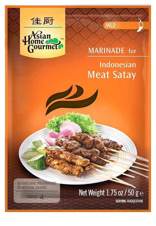 Asian Home Gourmet Indonesian Satay (Mild), 1.75-Ounce Packages (Pack of 3)
