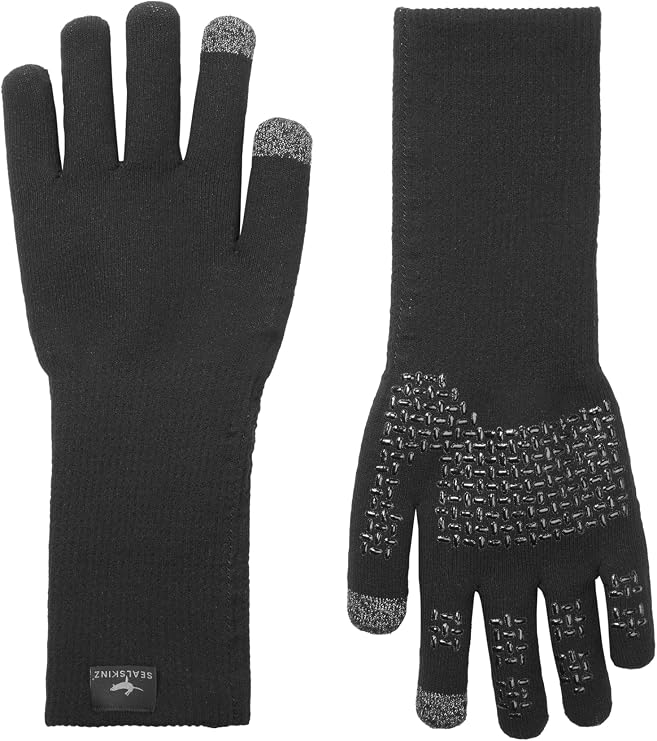 SEALSKINZ Unisex Waterproof All Weather Ultra Grip Knitted Gauntlet Gloves (pack of 1)