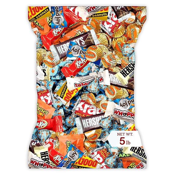 Bulk Chocolate Assortment Variety Pack - Chocolate Candy Variety Pack - 5 lb Bag of Mixed Bulk Chocolate, Milk Chocolate, Dark Chocolate, Bars and more! Bulk Candy Mix for Candy Bags - Candy - Chocolate (5 LBS) - July 4th