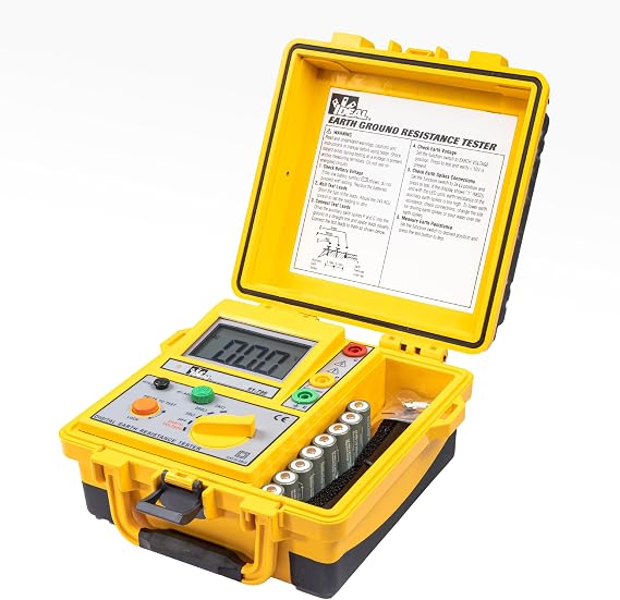Ideal Electrical Earth Ground Resistance Tester, 61-796, 3-Pole