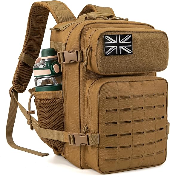 QT&QY Military Tactical Backpacks for Men Army Molle Daypack 25L/35L/45L Lage 3 Day Bug Out Bag Camping Hiking Rucksack with Bottle Holder