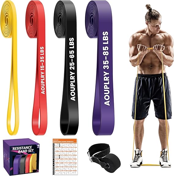 Resistance Bands Set, Exercise Band with Door Anchor for Men & Women | Stretch Bands for Exercise, Body Shaping, Strength Training, Home & Gym Workout Fitness Equipment