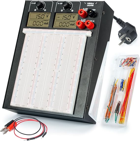 YIHUA 1502PBB Breadboard Breadboard Power Supply Set Laboratory Power Supply Kit with DC +15V -15V Output for Arduino Starter Kit Electronics Project Kit Solderless PCB Kit
