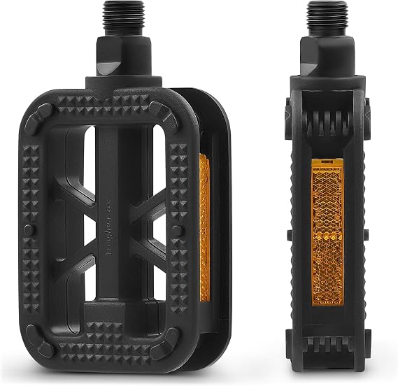 VIRIBUS 9/16 Inch Bike Pedals, Professional Bicycle Pedals with Nonskid Platforms & Reflectors, Waterproof BMX Pedals Compatible with Most Road Bike Mountain Bike Tricycle Electric Bike Kids Bike