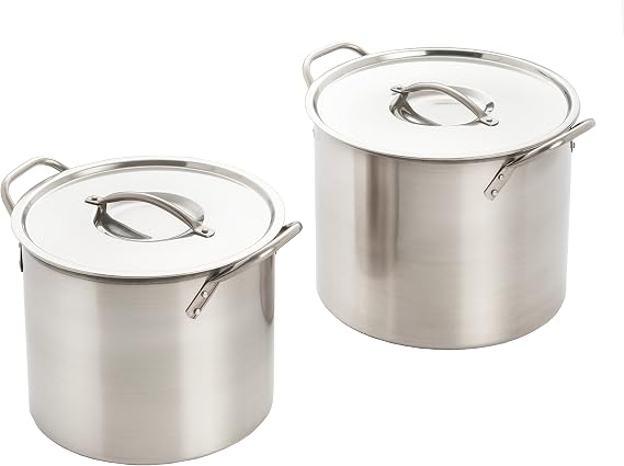 ExcelSteel 524 Stainless Steel Stockpot With Lids, Set of 2