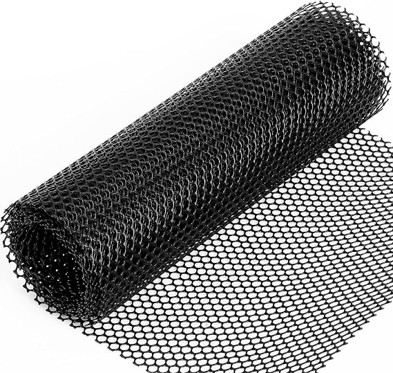 Plastic Chicken Wire Fencing 12" x 10' Black Chicken Wire Mesh Fence Poultry Net for Craft Plastic Garden Fencing, Floral Chicken Wire
