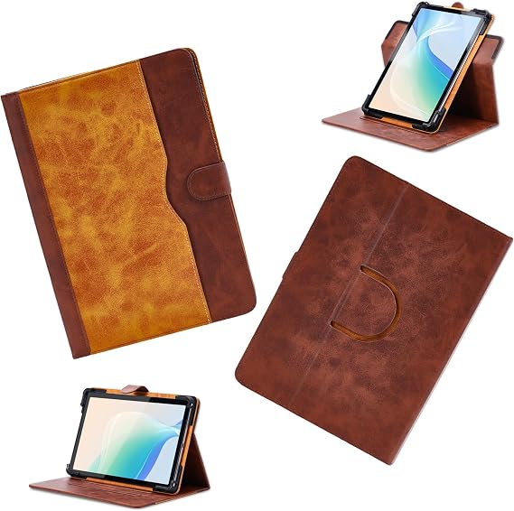 Case for Iproda T1045a 10.1-Inch Tablet Case 360 Degree Rotation Multi-Viewing Angels PU Leather Stand Folio Cover Brown
