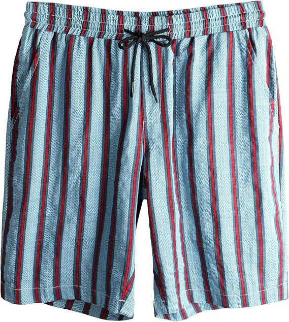 VATPAVE Mens Flat Front Summer Board Shorts Casual Drawstring Beach Suit Shorts