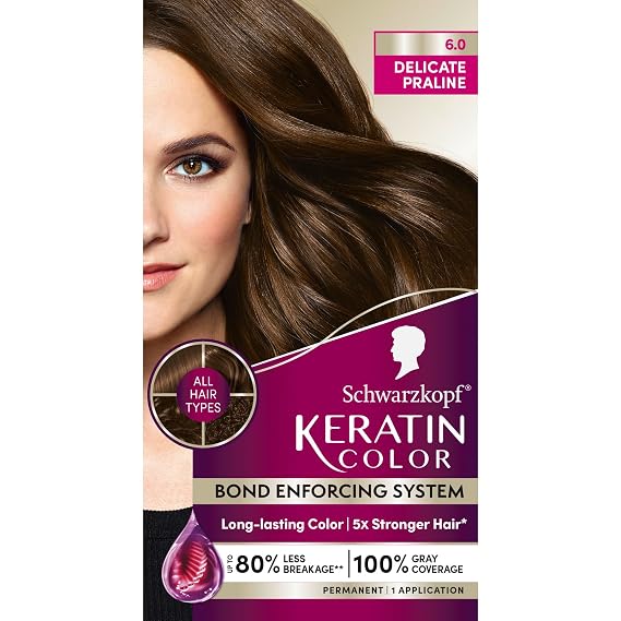 Schwarzkopf Keratin Color 6.0 Delicate Praline Permanent Hair Dye