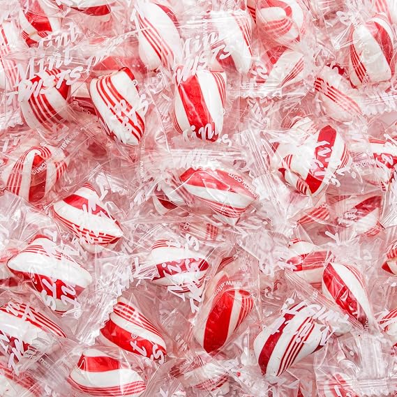 Peppermint Candy Bulk 1 lb Red and White Mints Twists, Individually Wrapped, Natural, Gluten Free, Vegan Friendly