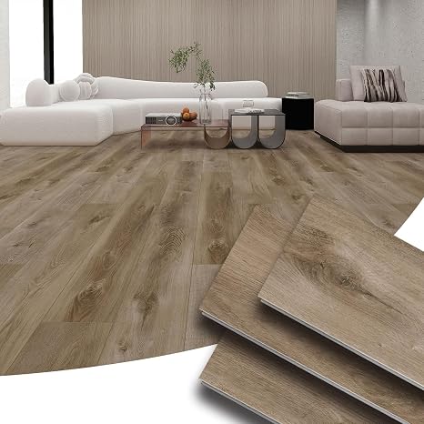 Luxury Vinyl Plank Flooring, Interlocking Click Lock 2G Technology, Soundproof Waterproof LVP Flooring Tile,Use for Kitchen Bathroom Home Office (French Oak, 342.9Sq.Ft(Pallet/16 cartons))