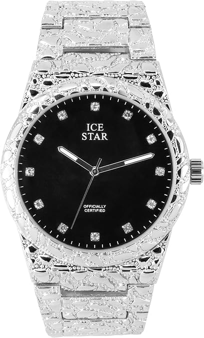 Techno Pave Men's 45mm Nugget Watch with Diamond Accent Dial