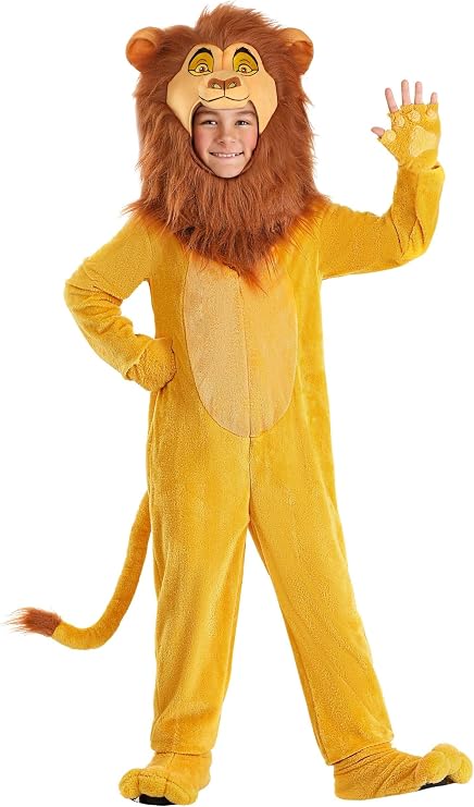 Disney Lion King Mufasa Costume for Kids with Jumpsuit, Headpiece, Gloves & Shoe Covers - Officially Licensed