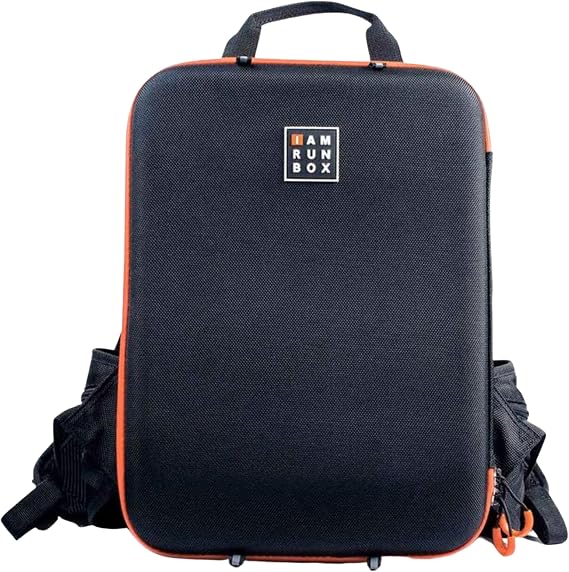 Backpack Lite, Water Resistant, Fits Laptop for Commuting, Lightweight for Running/Cycling, Black with Orange Trim