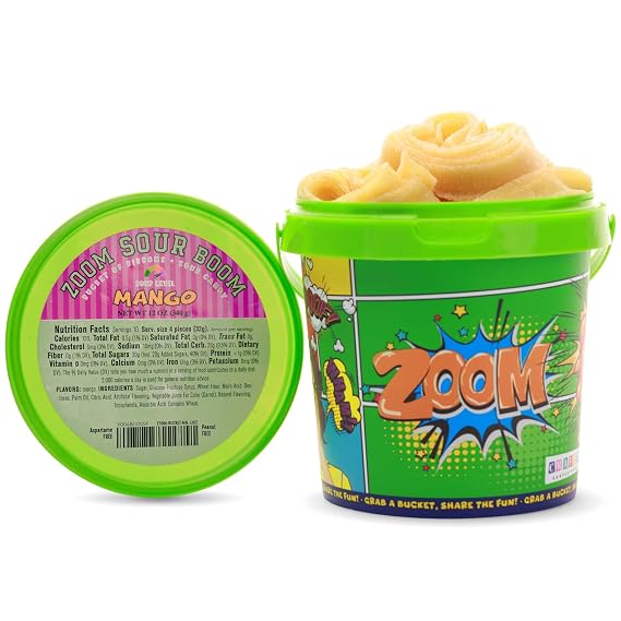 Sour Belts 12 Ounce - Gummy Sour Belts - Bucket of Sour Candies for Party Favors Pinata Stuffers Easter Classroom Prizes Goody Bags Movie Theater Candy - Super Sour Strips
