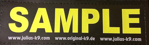 Julius-K9 Original Custom Patch Hook and Loop Fastener Large Reflective Yellow