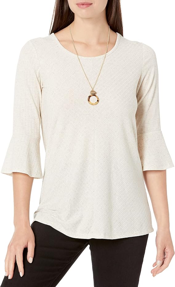 AGB Women's Bell Sleeve Top