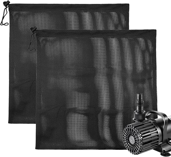 Pump Barrier Bag, kingsea Pond Pump Filter Bag 17.7"x 17.7", 2 Pack Large Pump Mesh Bag for Pond, Swimming Pool