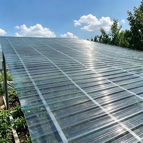 Frp Daylighting Plate,Corrugated Roofing Sheet,Uv Rain Snow Protection Insulating Roofing Cladding Panel,1/3/4/6/8/10 Pcs Heat-Insulating Roof Cladding for Garage Carport (35x87in,1 Pcs)