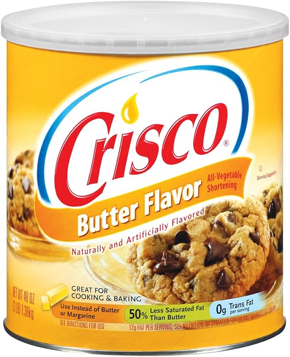 Crisco Butter Flavor All-Vegetable Shortening, 48-Ounce (Pack of 4)