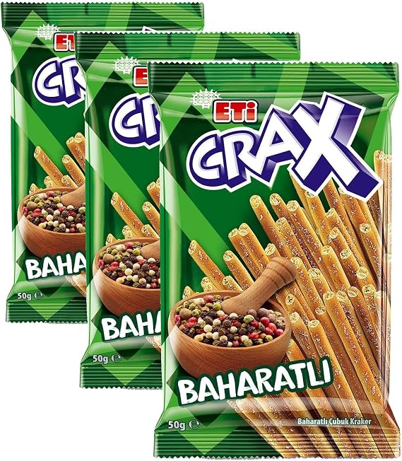 Eti Crax Baharatlı Çubuk Kraker 50 g x 20 Adet (3 paketi)