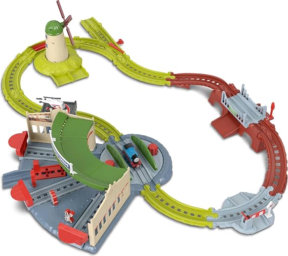Thomas & Friends Exploring Tidmouth Sheds Train Set by Fisher-Price | Set Includes Push-Along Thomas Engine & Harold the Helicopter, Turntable Lets Preschoolers Reroute the Trains