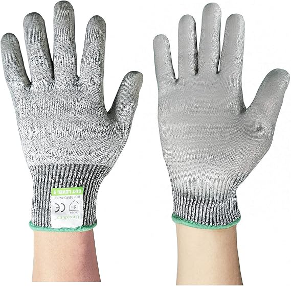 Cut Resistant Gloves Size 7/S - CE EN388 Certified, PPE Level 5 Protection, Anti-Slash Safety Gloves for Kitchen, Garden and Work Site