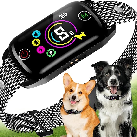 Dog Bark Collar for Large Medium Small Dogs,Smart Automatic AI Bark Collar for Dogs,Effective Anti-Barking Training Collar, with IP67 Waterproof, 4 Safe Training Modes and 8-Level Sensitivity