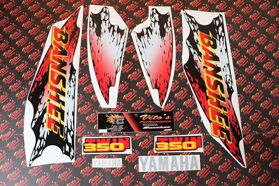 Vito's vinyl decal graphics kit 14MIL sticker fits Yamaha Banshee RED BLACK 1997