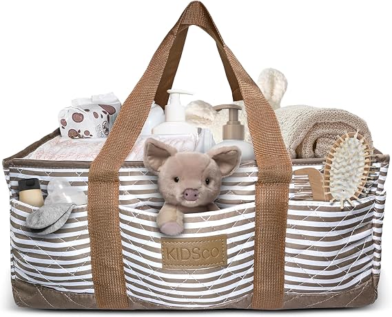 KIDSco. Baby Diaper Caddy. Portable Storage for Diapers, Wipes and Changing Table Essentials. A Nursery and Travel Must Have.