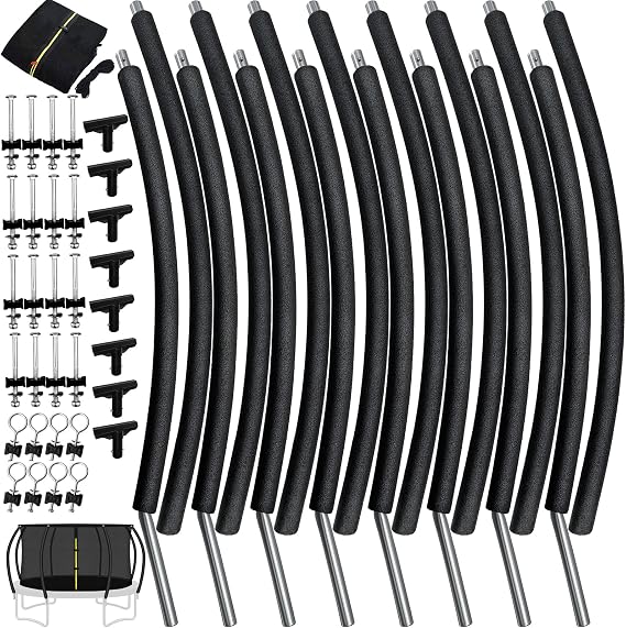 14 ft 8 Pcs Trampoline Curved Poles with Enclosure Net