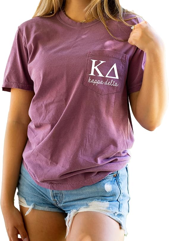 Kappa Delta Script Letters Pocket Tee