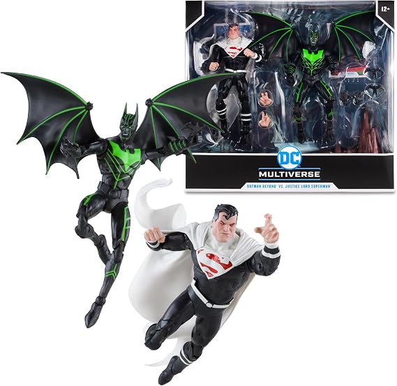 McFarlane Toys - DC Multiverse Batman Beyond vs. Justice Lord Superman 7in Action Figure 2pk | DC Multiverse Batman Beyond 7 Inch Action Figure 2-Pack - Batman Beyond Vs Justice Lord Superman
