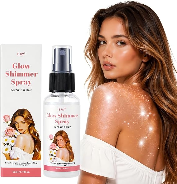 EJW Glitter Shimmer Spray for Hair Face Arms Legs & Body