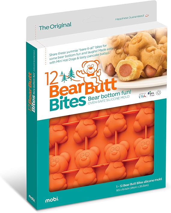 "The Original" - Bear Butts - Pigs in a Blanket Snack with a Twist | Bear Butts silicone mold makes pigs-in-a-blanket snacks for parties and kids meals.