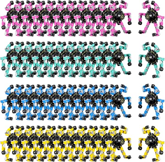 48 Pcs Transformable Fidget Spinner Toys for Kids and Adults, Funny Stress Relief Sensory Fidget Toys for Girls and Boys Age 8-13 Deformable Chain DIY Fingertip Gyros Party Favors Birthday Gifts