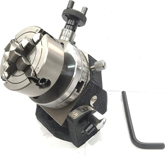 3" Inches (75 mm) Tilting Rotary Table+ 70 mm 4 Jaws Independent Chuck+ Back Plate+ T-nuts