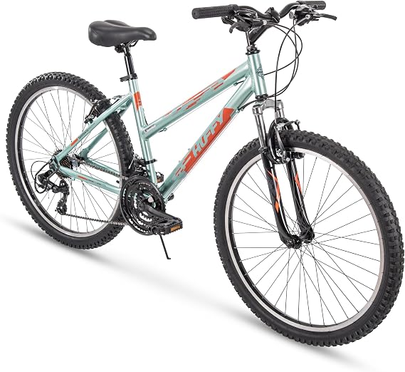 Huffy Hardtail Mountain Trail Bike 24 inch, 26 inch, 27.5 inch, 26 inch wheels/15 inch frame, Gloss Metallic Mint