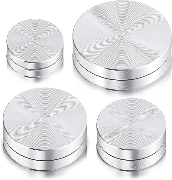 4 Pack Ceramic Clay Pottery Throwing Trimming Spinner Tool, (20 mm/25 mm/30 mm/38 mm) Silver Pottery Wheel Small Rotary Trimming Tool Suitable for Professional Potters and Clay Artists