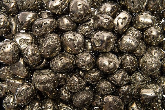 Fantasia Materials: 1 lb Natural Pyrite (Fools Gold) Tumbled Stones from Peru