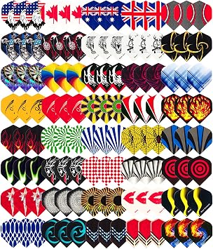 Standard Dart Flights 40 Sets 120 Pcs - Durable PET and Laser Replacement Feather Tail Wings - Dart Accessories Kit for Steel Tip Darts and Soft Tip Darts